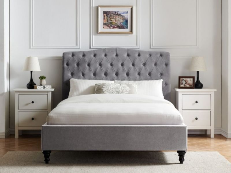 Limelight Rosa 5ft Kingsize Light Grey Fabric Bed Frame