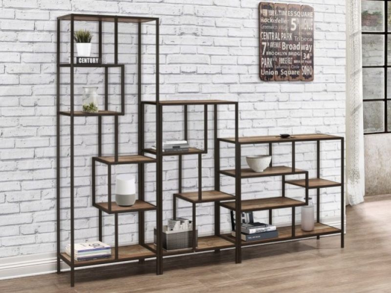 Birlea Urban Rustic Finish Wide Shelving Unit