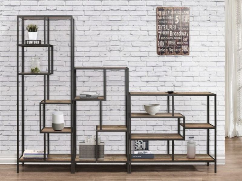 Birlea Urban Rustic Finish Wide Shelving Unit