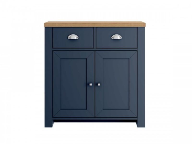 Birlea Winchester 2 Door 2 Drawer Sideboard In Navy Blue And Oak