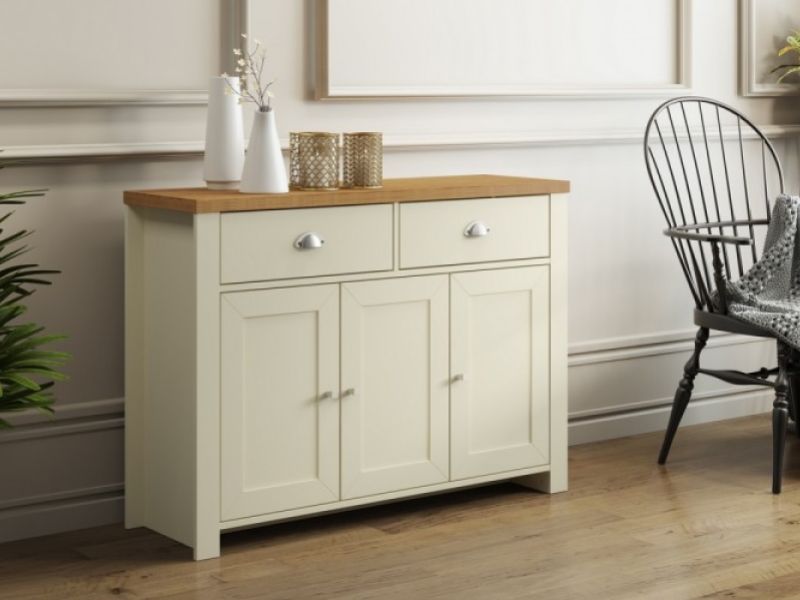 Birlea Winchester 3 Door 2 Drawer Sideboard In Cream And Oak