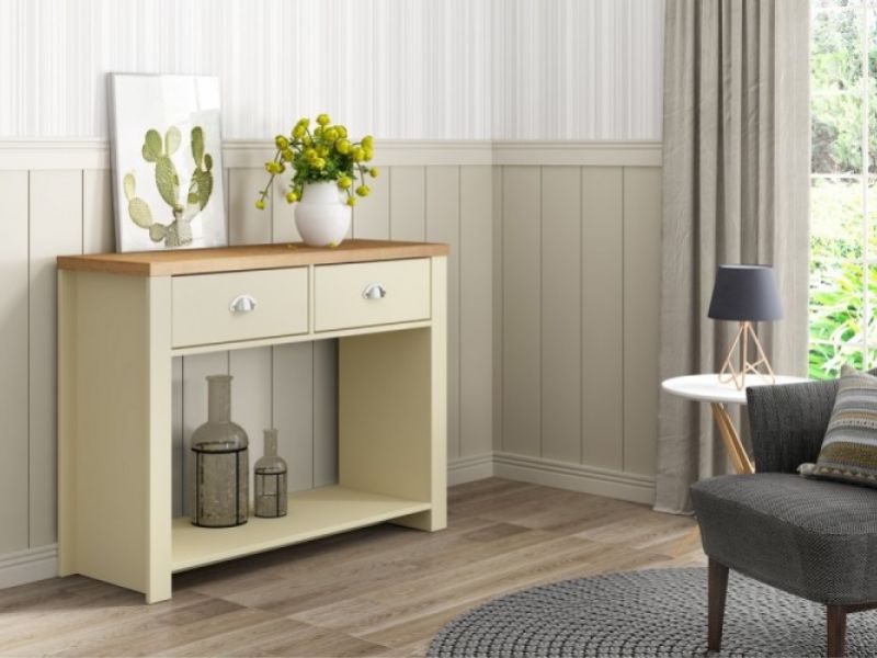 Birlea Winchester 2 Drawer Console Table In Cream And Oak