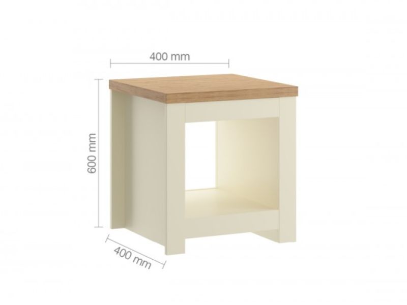 Birlea Winchester Lamp Table In Cream And Oak