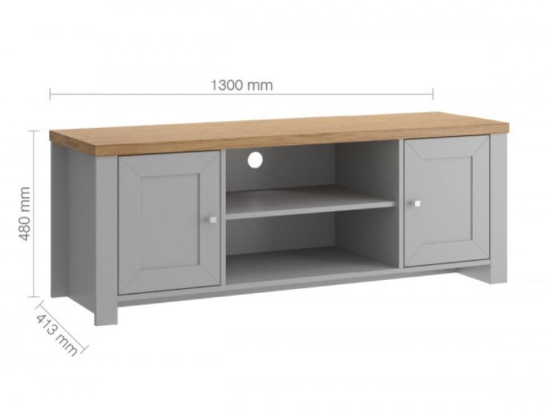 Birlea Winchester Large TV Unit In Grey And Oak