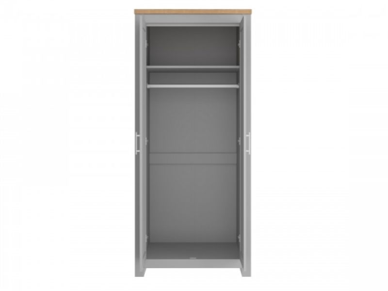 Birlea Winchester 2 Door Wardrobe In Grey And Oak