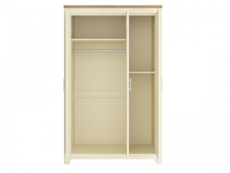 Birlea Winchester 3 Door Wardrobe In Cream And Oak