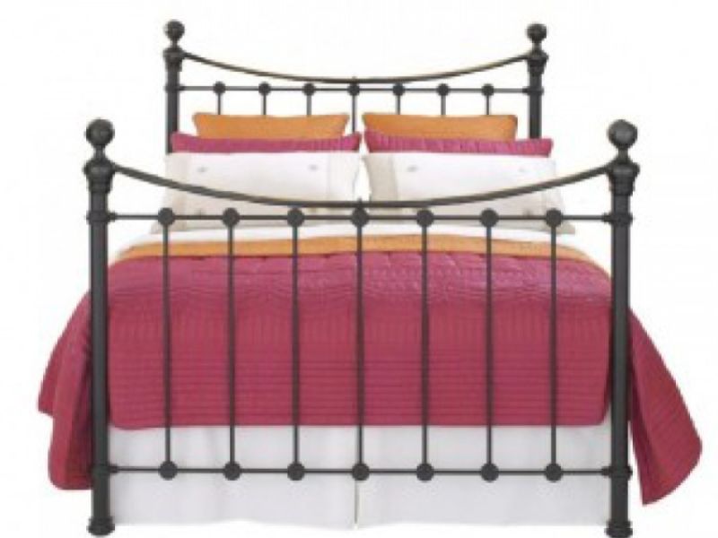 OBC Selkirk 4ft Small Double Solo Satin Black Metal Headboard