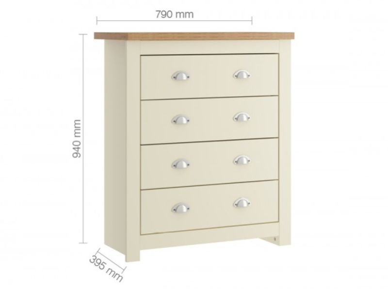 Birlea Winchester 4 Drawer Chest In Cream And Oak