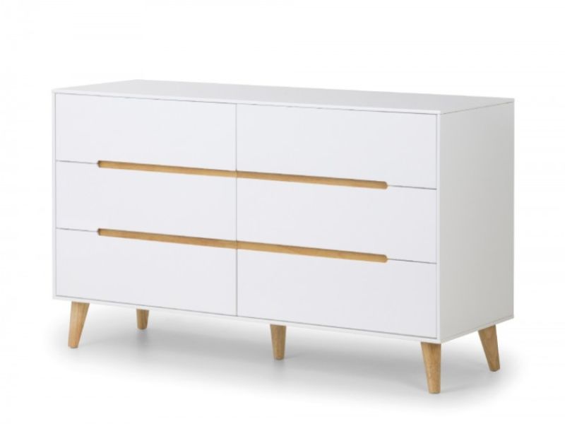 Julian Bowen Alicia White 6 Drawer Wide Chest