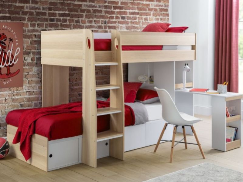 Julian Bowen Eclipse Bunk Bed In Oak And White