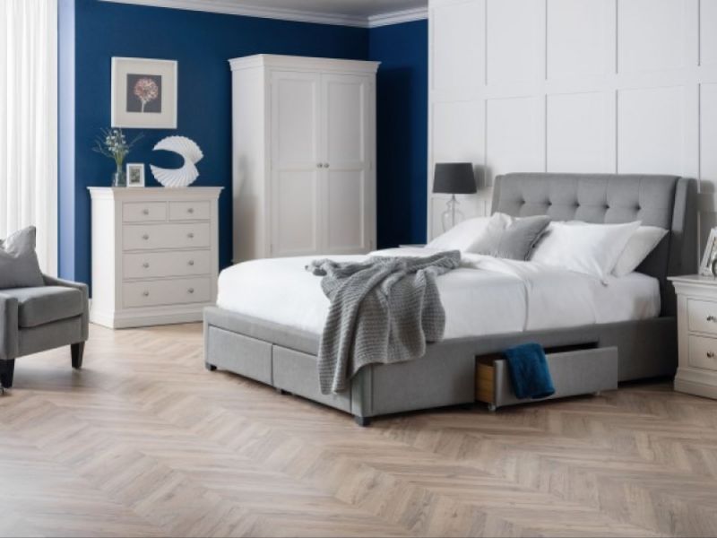 Julian Bowen Fullerton 5ft Kingsize Grey Fabric Storage Bed Frame