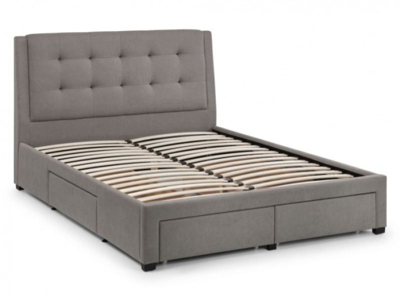 Julian Bowen Fullerton 5ft Kingsize Grey Fabric Storage Bed Frame