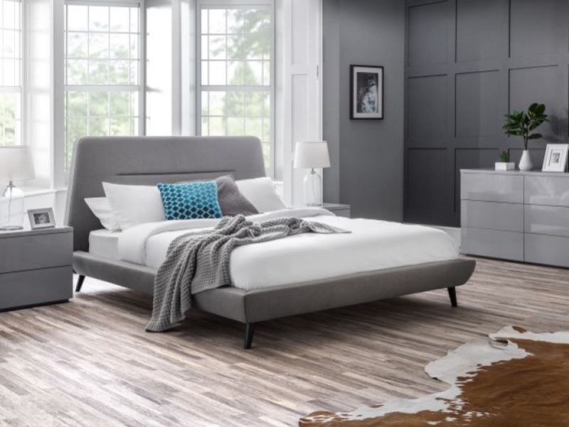 Julian Bowen Kyoto 4ft6 Double Grey Fabric Bed Frame