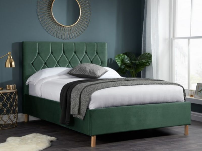 Birlea Loxley 5ft Kingsize Green Fabric Ottoman Bed Frame