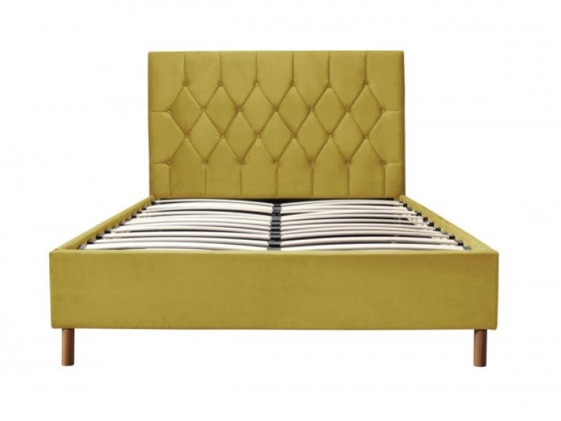 Birlea Loxley 4ft Small Double Mustard Fabric Bed Frame