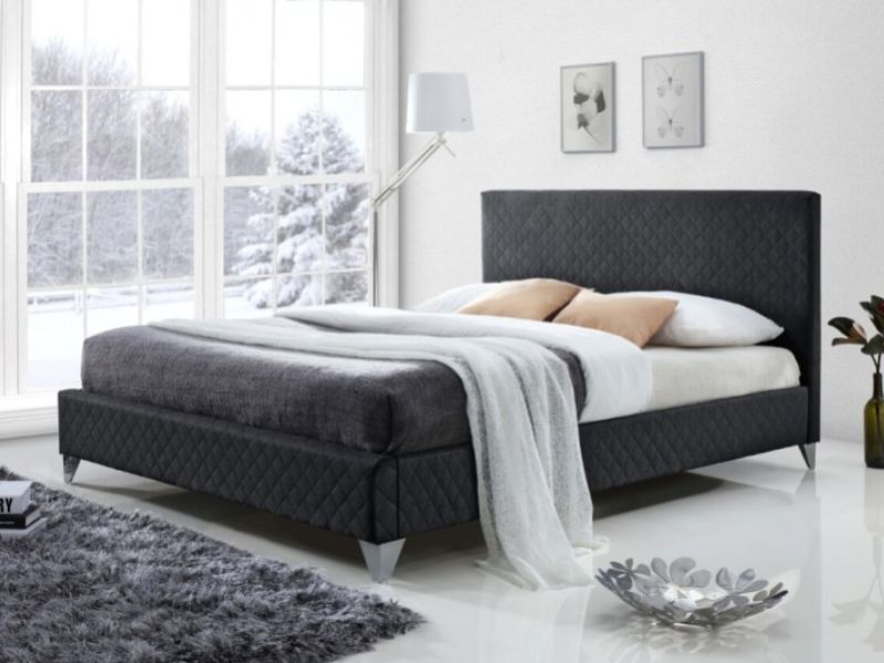 Time Living Brooklyn 4ft6 Double Dark Grey Fabric Bed Frame