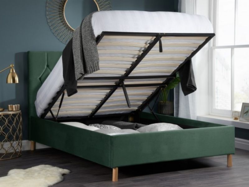 Birlea Loxley 5ft Kingsize Green Fabric Ottoman Bed Frame