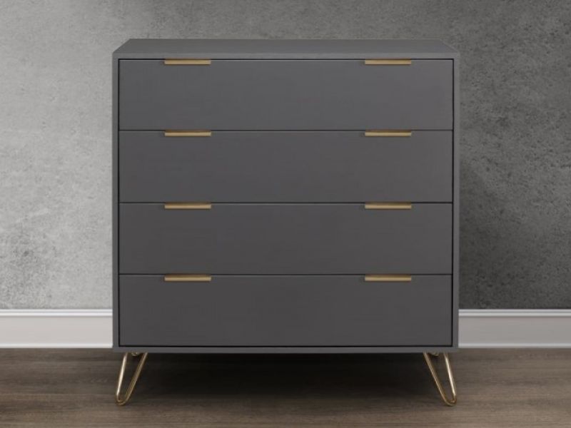 Birlea Arlo 4 Drawer Charcoal Grey Chest