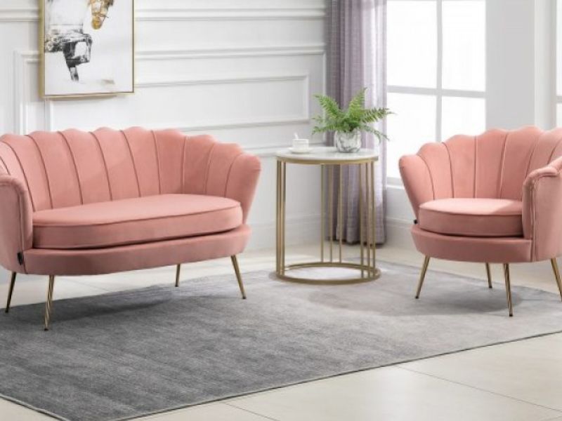 Birlea Ariel Armchair In Soft Coral Fabric