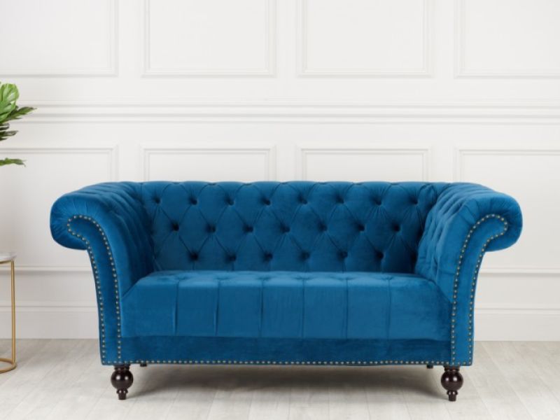 Birlea Chester 2 Seater Sofa In Midnight Blue Fabric