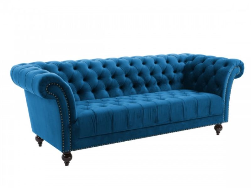 Birlea Chester 3 Seater Sofa In Midnight Blue Fabric