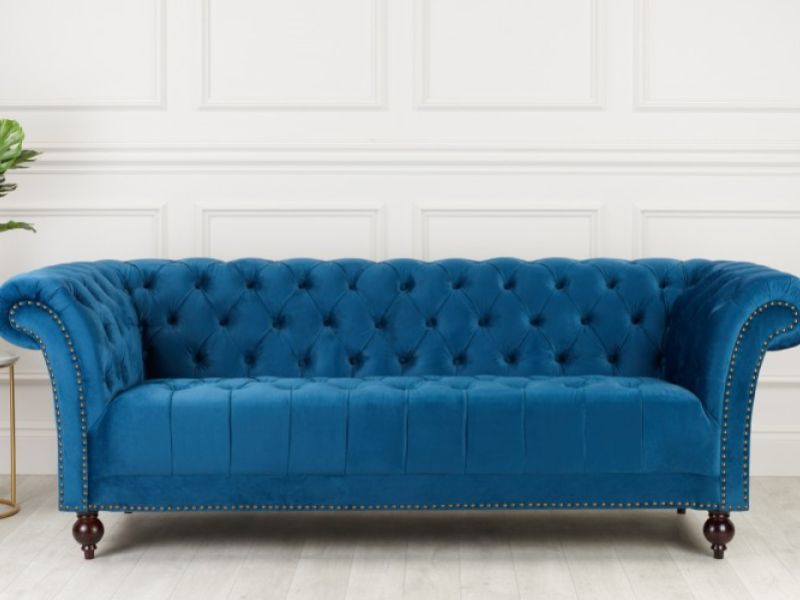 Birlea Chester 3 Seater Sofa In Midnight Blue Fabric