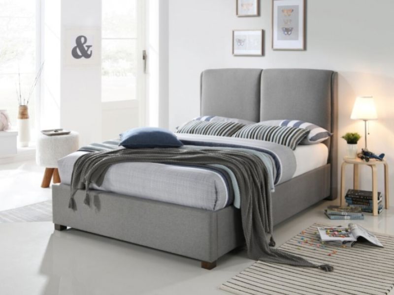 Time Living Oakland 5ft Kingsize Light Grey Fabric Bed Frame