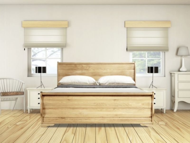 Emporia Windsor 5ft Kingsize Oak Ottoman Sleigh Bed