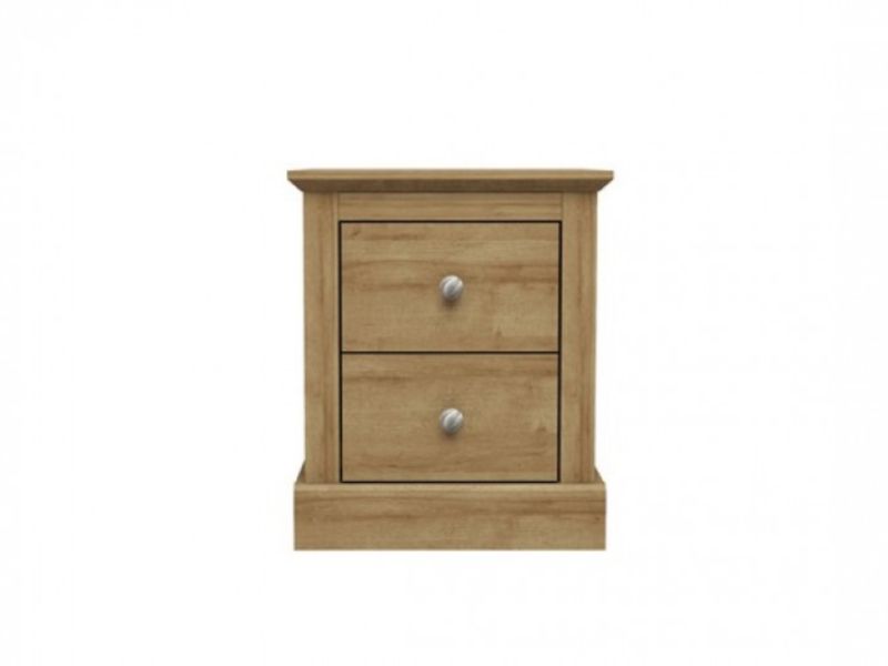 LPD Devon Oak Finish 2 Drawer Bedside