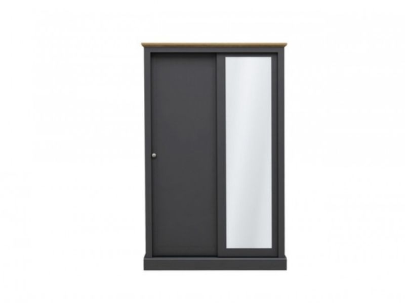 LPD Devon Charcoal Finish 2 Door Sliding Wardrobe With Mirror