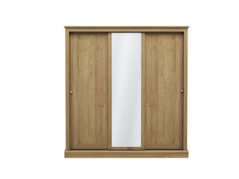 LPD Devon Oak Finish 3 Door Sliding Wardrobe With Mirror