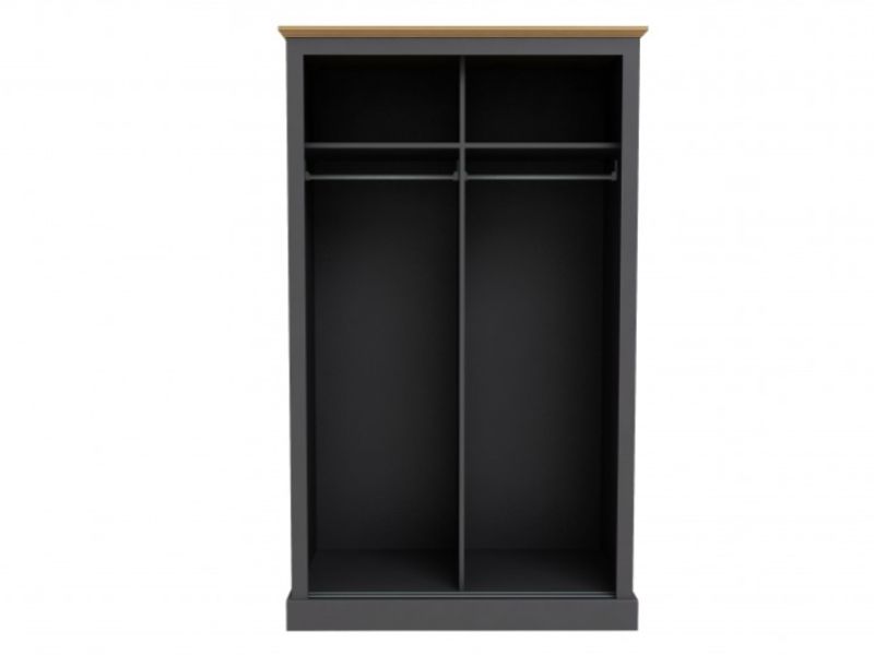 LPD Devon Charcoal Finish 2 Door Sliding Wardrobe With Mirror