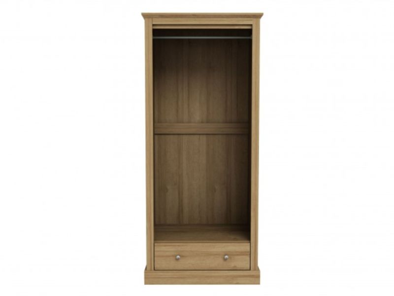 LPD Devon Oak Finish 2 Door 1 Drawer Wardrobe