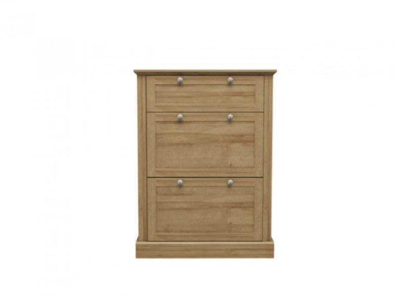 LPD Devon Oak Finish Shoe Cabinet