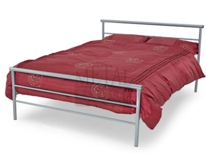 Metal Beds Contract 4ft (120cm) Small Double Silver Metal Bed Frame
