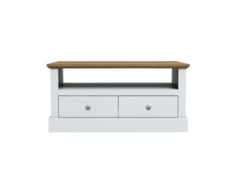 LPD Devon White And Oak Finish 2 Drawer Coffee Table