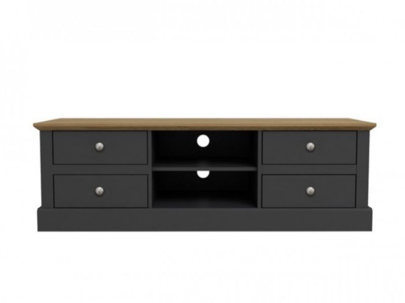 LPD Devon Charcoal And Oak Finish TV Unit