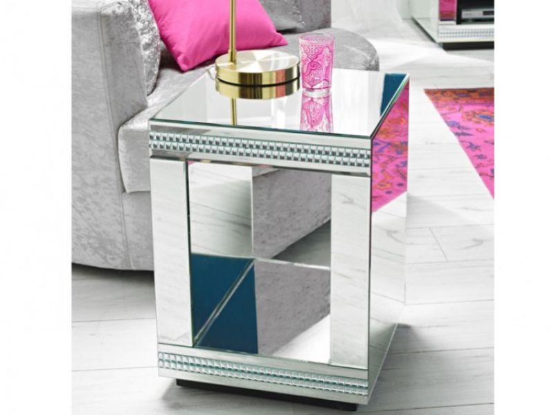 LPD Biarritz Mirrored Lamp Table