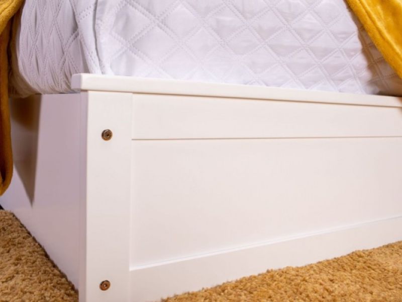 Flair Furnishings Hassock 5ft Kingsize White Wooden Ottoman Bed Frame