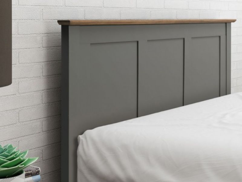 Flintshire Conway 4ft6 Double Grey Oak Wooden Bed