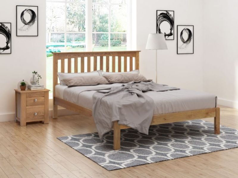 Flintshire Gladstone 4ft Small Double Solid Oak Wooden Bed