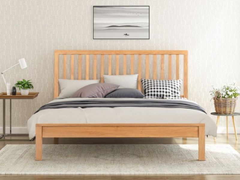 Flintshire Rowley 5ft Kingsize Smoked Oak Wooden Bed