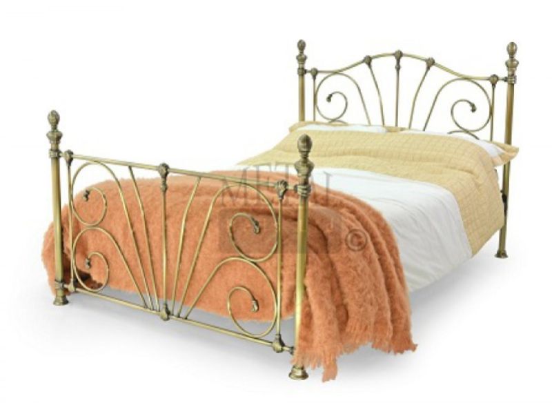 Metal Beds Mandalay 5ft (150cm) Double Antique Brass Bed Frame