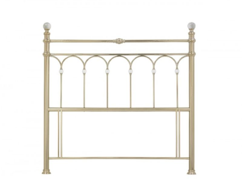 Bentley Designs Krystal 4ft6 Double Champagne Brass Finish Metal Headboard