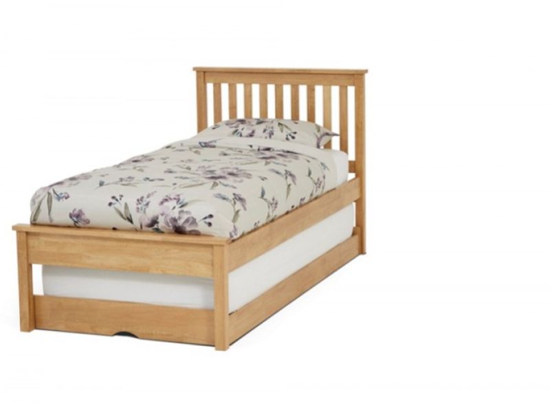 Serene Heather 3ft Single Wooden Guest Bed Frame In Honey Oak
