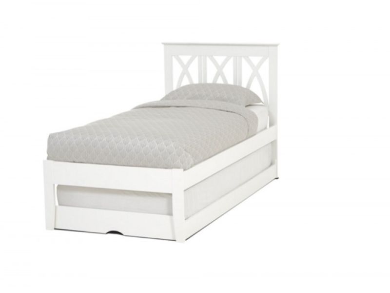 Serene Autumn 3ft Single Wooden Guest Bed Frame In Opal White