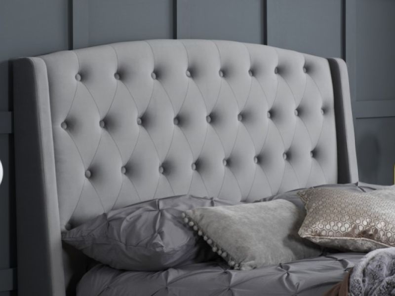 Birlea Balmoral 5ft Kingsize Grey Velvet Fabric Bed Frame