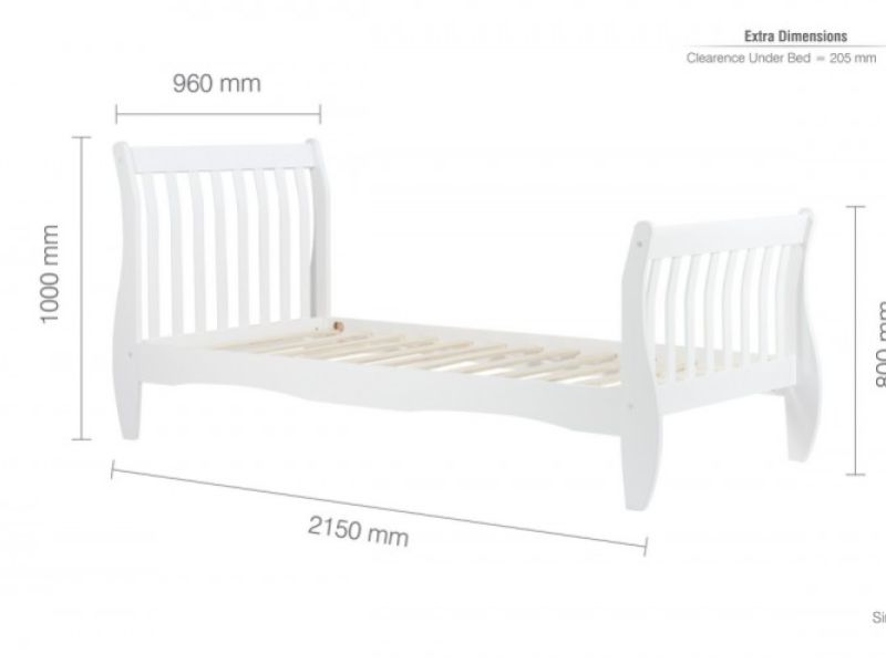 Birlea Belford 3ft Single White Wooden Bed Frame