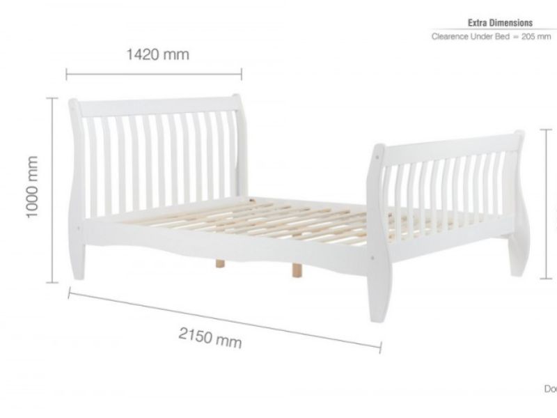 Birlea Belford 4ft6 Double White Wooden Bed Frame