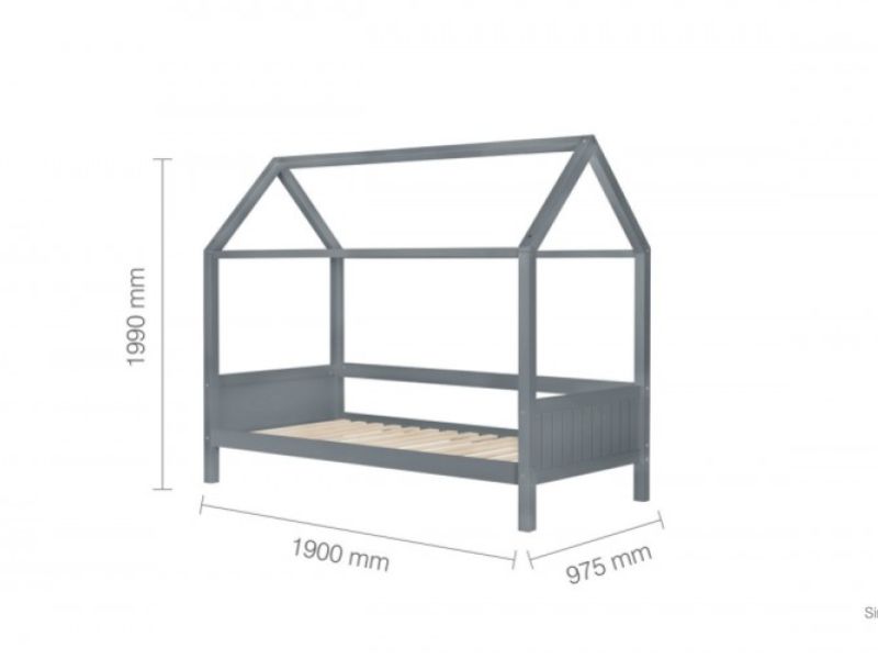 Birlea Home 3ft Single Grey Wooden Bed Frame